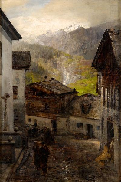 Bergdorf am Fub des Rigi, Oswald achenbach